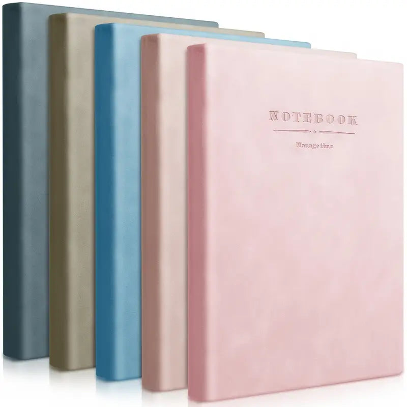 [Faux Leather Notebooks] 5pcs A4 Faux Leather Notebooks - 360 Pages